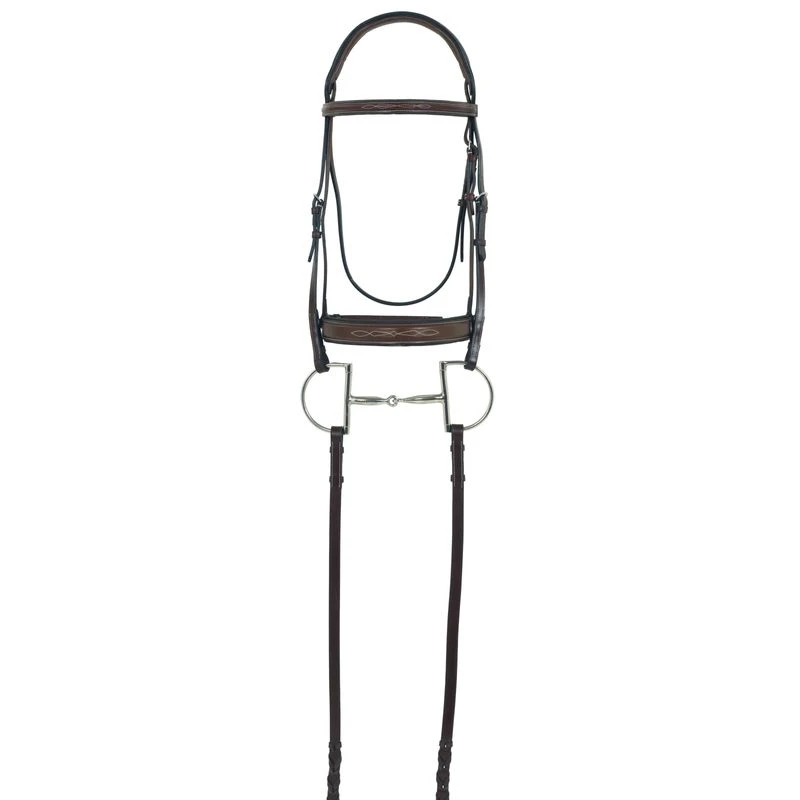 Camelot Gold RCS Fancy Raised Wide Noseband Padded Bridle - Australian Nut 3 Camelot Gold RCS Fancy Raised Wide Noseband Padded Bridle - Australian Nut