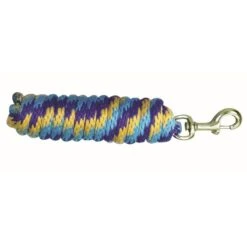 Western Rawhide 10' Poly Lead W/Brass Plated Snap - Purple/Turquoise/Marigold
