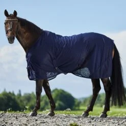 Horze Turin Net Cooler Blanket - Dark Blue -Equestrian Supplies 387476 800 800