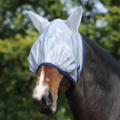 Bucas Buzz Off Fly Mask W/Ears - Silver/Navy