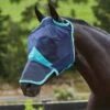 Weatherbeeta Comfitec Fine Mesh Mask W/Nose - Navy/Turquoise -Equestrian Supplies 413458 800 800