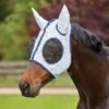 Kool Coat Classic Fly Mask - White/Navy 2 Kool Coat Classic Fly Mask - White/Navy -Equestrian Supplies 413995 800 800