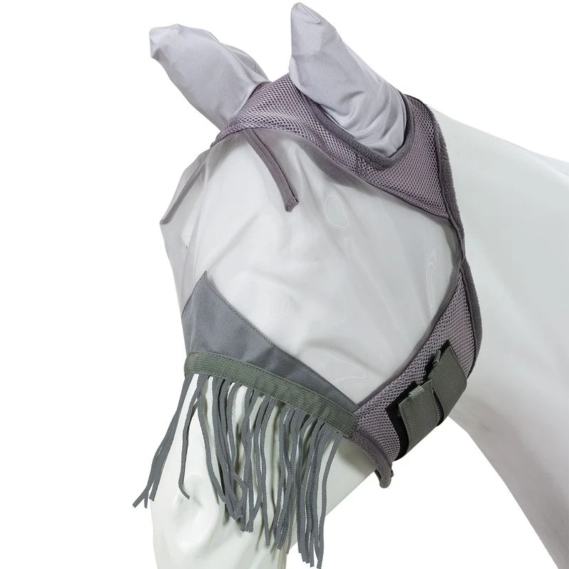 Got Flies Fine Mesh Fly Mask W/Fringe - Grey 3 Got Flies Fine Mesh Fly Mask W/Fringe - Grey