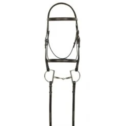 Aramas Fancy Square Raised Padded Bridle W/Fancy Lace Reins - Chocolate