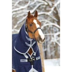 Rambo Original Turnout W/Leg Arches 200g - Navy/Silver -Equestrian Supplies 446674 800 800