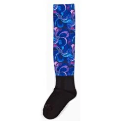 Ovation Performerz Boot Sock -Equestrian Supplies 470933 C1905 Feather Swirl BluePurple