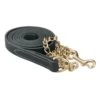 Perri's 1" Premium Leather Lead W/Chain - Black/Brass -Equestrian Supplies 502871 800 800