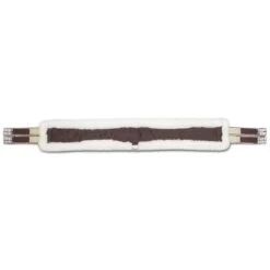WoolBack Contoured Girth W/Double Elastic - Brown/Natural