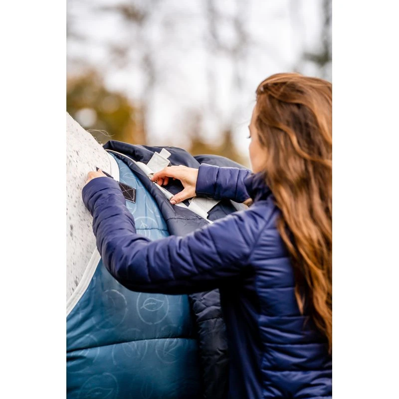 Horseware Eco Liner 200g - Teal Eco Print/Grey 4 Horseware Eco Liner 200g - Teal Eco Print/Grey - Image 2