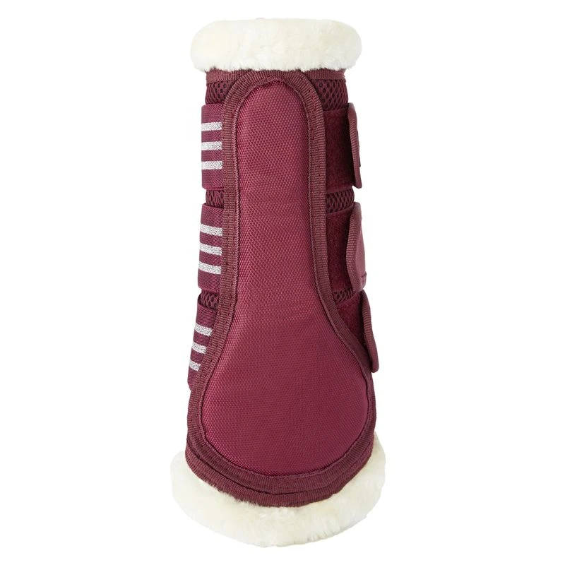 Horze Lincoln Faux Fur Brushing Boots - Merlot 4 Horze Lincoln Faux Fur Brushing Boots - Merlot - Image 2