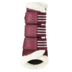 Horze Lincoln Faux Fur Brushing Boots - Merlot 8 Horze Lincoln Faux Fur Brushing Boots - Merlot -Equestrian Supplies 601717 800 800