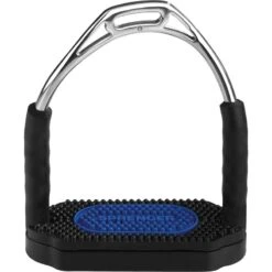 Herm Sprenger Bow Balance Stirrups - Stainless Steel/Black/Blue Pad