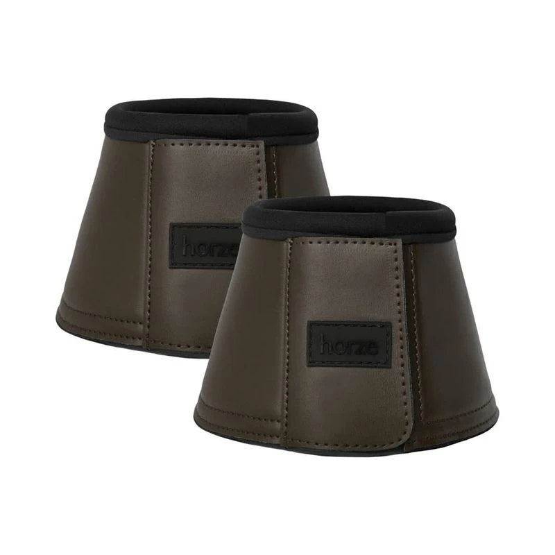 Horze Noir Neoprene-Lined Bell Boots - Iron Grey Brown 3 Horze Noir Neoprene-Lined Bell Boots - Iron Grey Brown