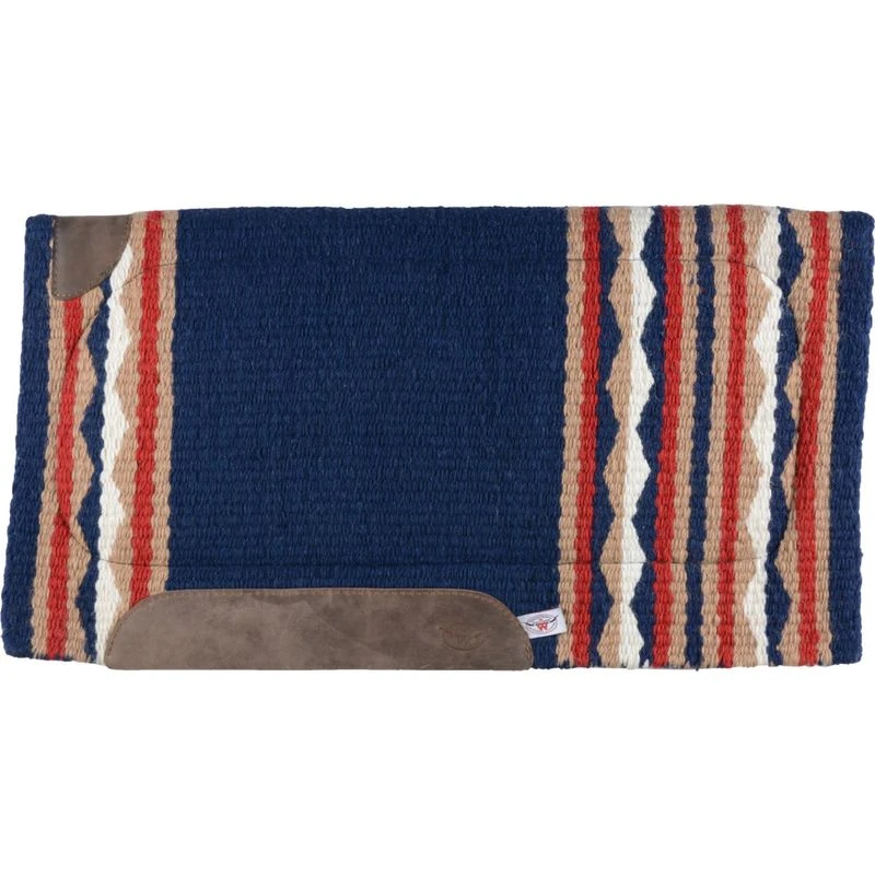 Western Rawhide Country Legend New Zealand Wool Pad W/Soft Felt - Navy/Sand/Red/White 3 Western Rawhide Country Legend New Zealand Wool Pad W/Soft Felt - Navy/Sand/Red/White