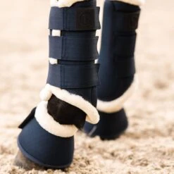 Horze Terrazzo Fleece Lined Brushing Boots - Dark Navy -Equestrian Supplies 695406 800 800