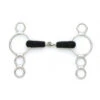 Stainless Steel Jointed Rubber Mouth 3-Ring Gag -Equestrian Supplies cnt34