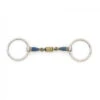 Blue Steel Double Jointed Mouth Loose Ring With Brass Rollers -Equestrian Supplies cnt56